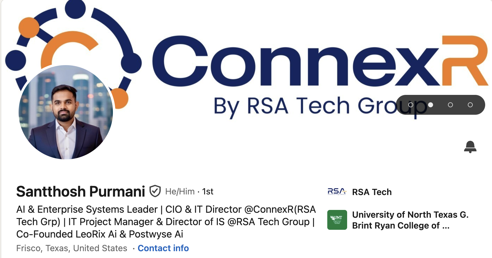 Santthosh Purmani — CIO & IT Director at ConnexR, RSA Tech Group