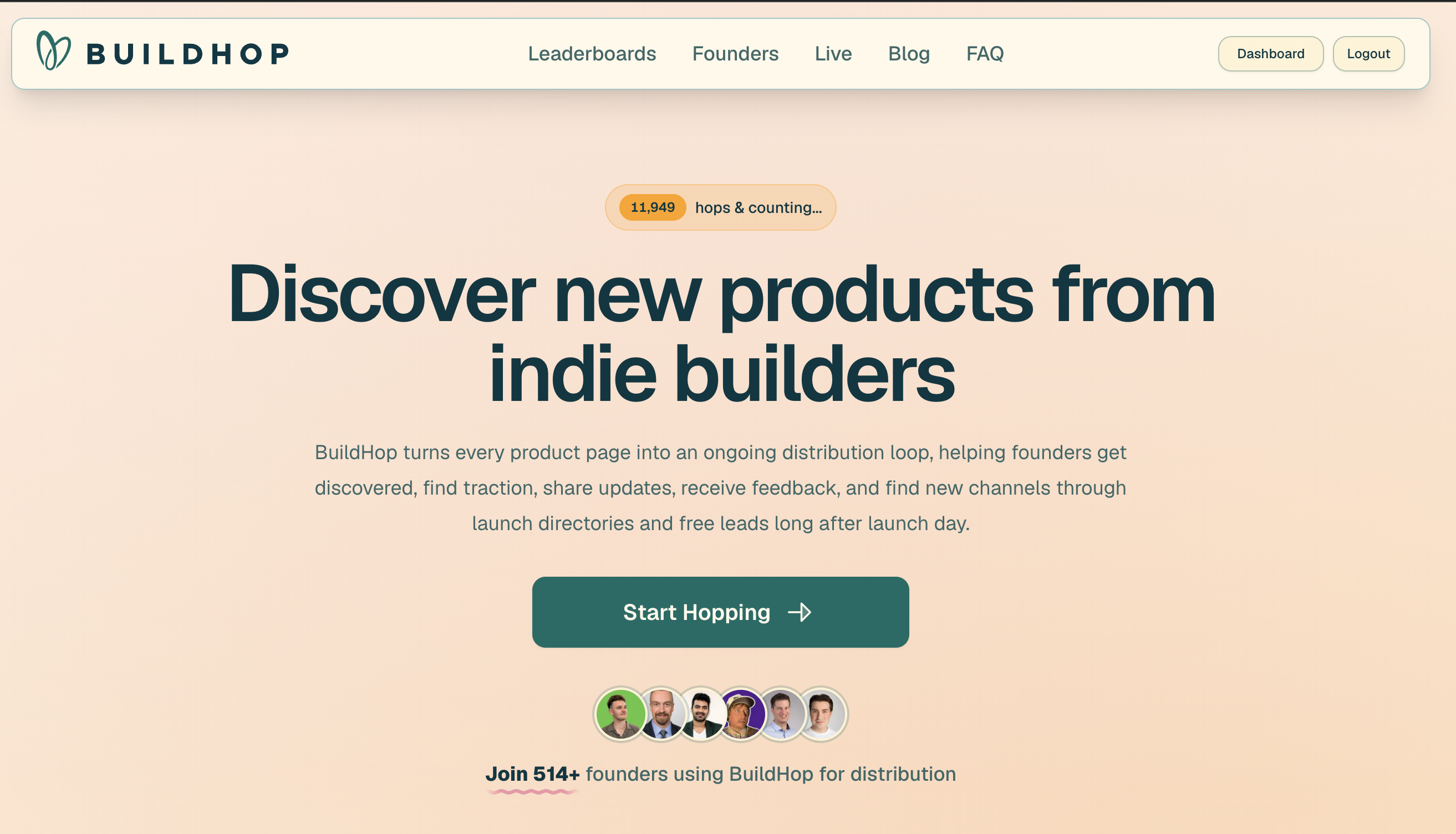 BuildHop — Discover new products from indie builders.